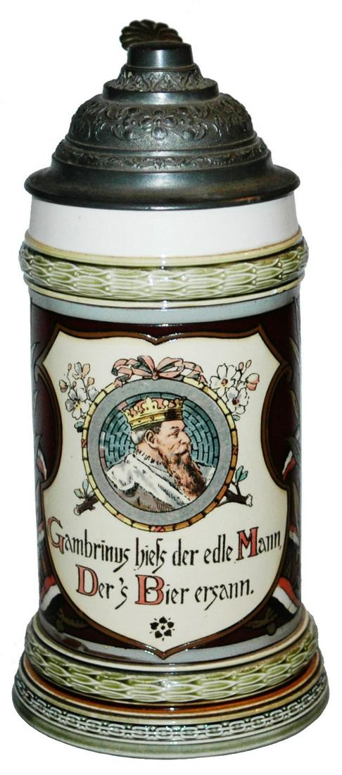 Mettlach Gambrinus & Verse Stein (1 of 4)