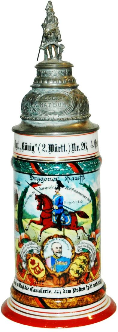 Regimental Dragoner Nr 26 Stein w 4 Side Scenes (1 of 4)