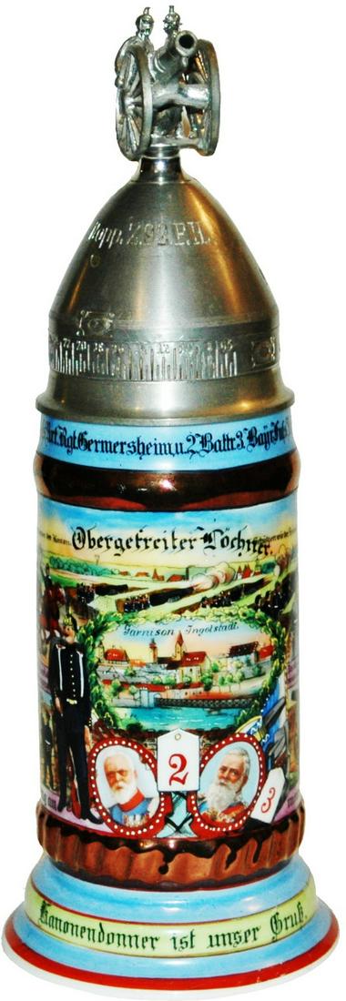 Regimental Stein Large Screw off Lid w Woman Inlay (1 of 6)