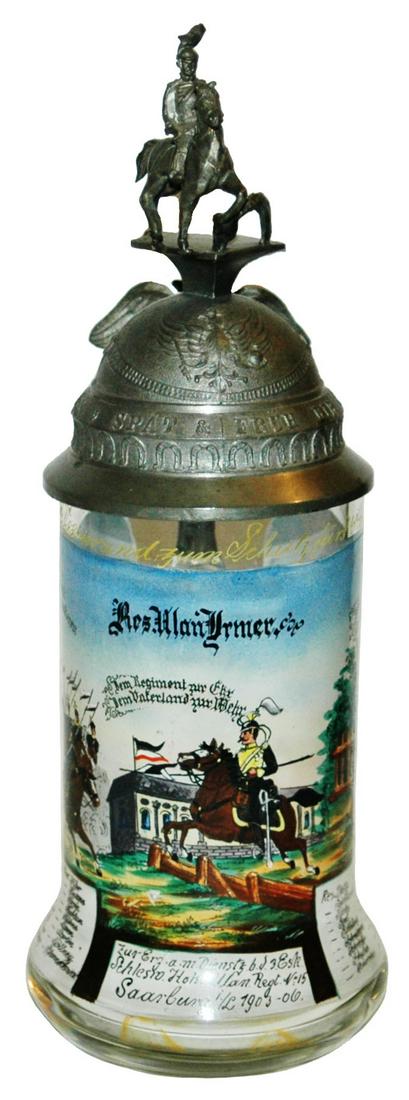 Regimental Ulan Unusual Shape Stein w Helmet Lid (1 of 4)