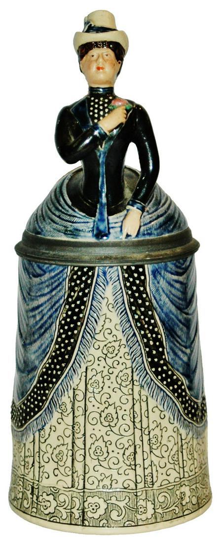Uncommon Bustle Lady w Hat Character Stein (1 of 4)
