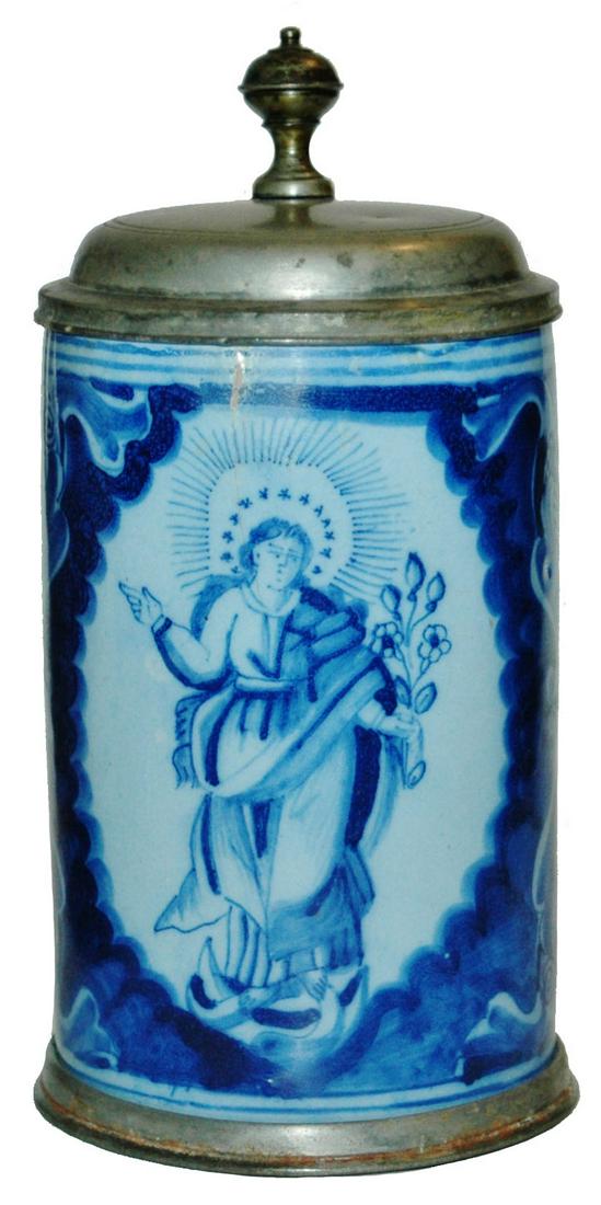 Jesus & Floral Nurnberg Faience Stein circa 1780 (1 of 4)