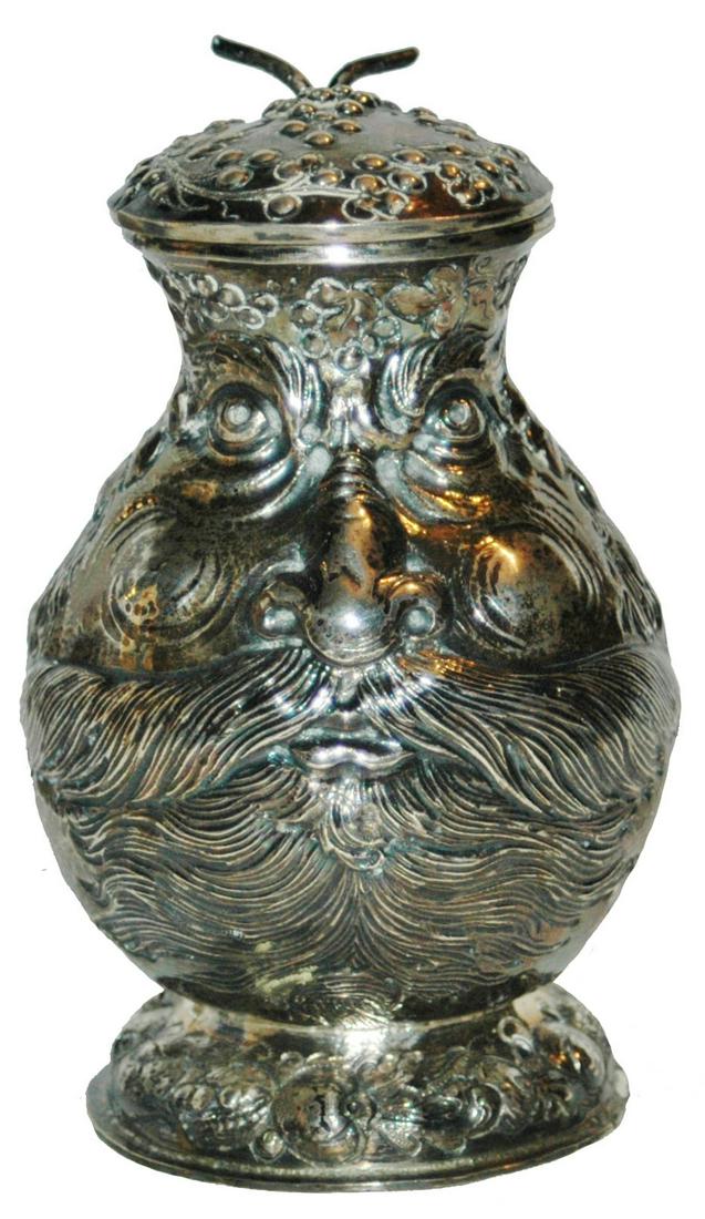 3/10L Silver Bartman Krug w Large Bearded Face (1 of 5)