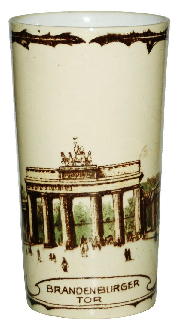 Mettlach Bradenburger Tor Berlin Gate Beaker: Mettlach #2327/427 PUG 1/4L Beaker. Brandenburger Tor. Berlin Gate. Mint.