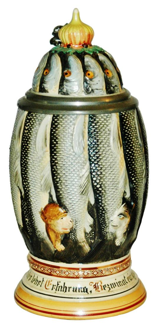 Fish Character Stein w Inlay Lid (1 of 3)