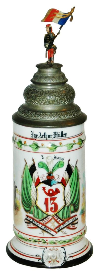 Regimental Jager No 13 Dresden Stein  Soldier Lid (1 of 5)