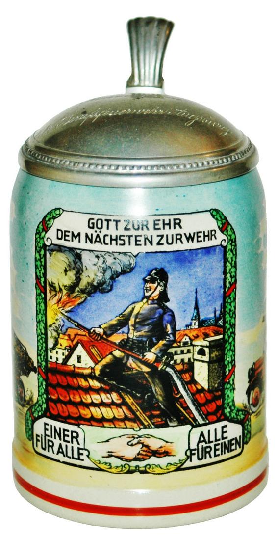 Occupational Fireman Stoneware Stein (1 of 4)