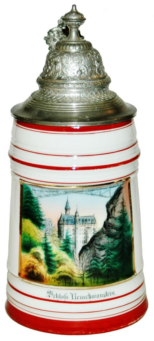 Neuschwanstein Castle Porcelain Stein w Litho (1 of 3)