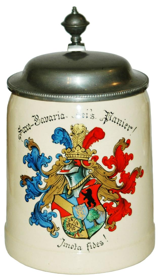 Mettlach Dueling Fraternal Student Shield Stein (1 of 3)