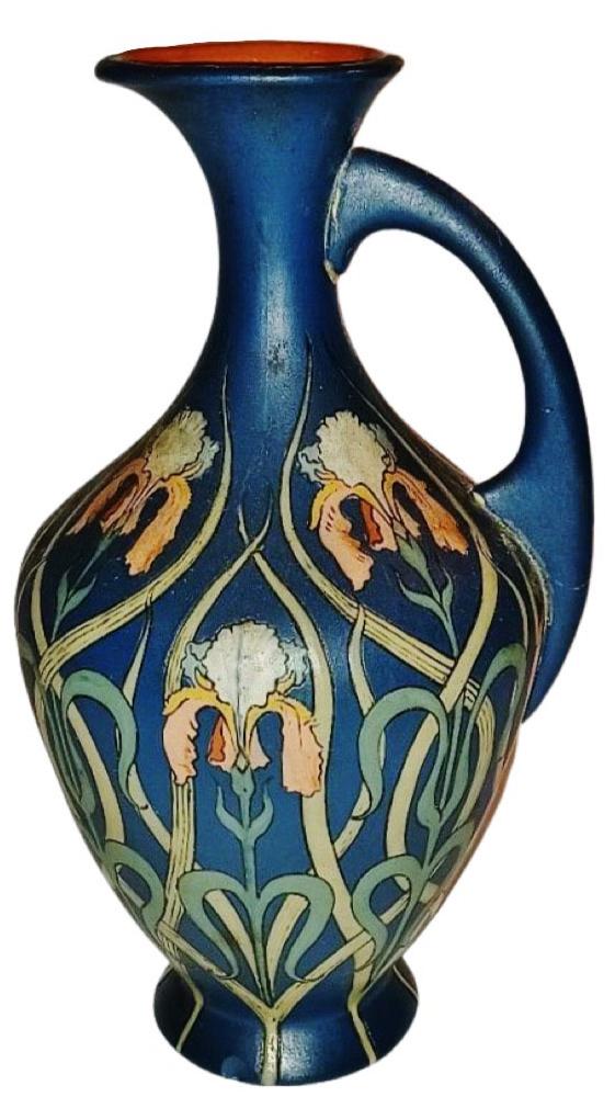 Mettlach Art Nouveau Iris Floral Pircher (1 of 3)