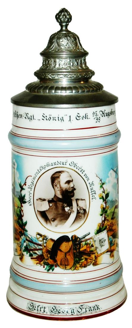 Regimental 1L Chev Augsburg 1898 Stein (1 of 5)