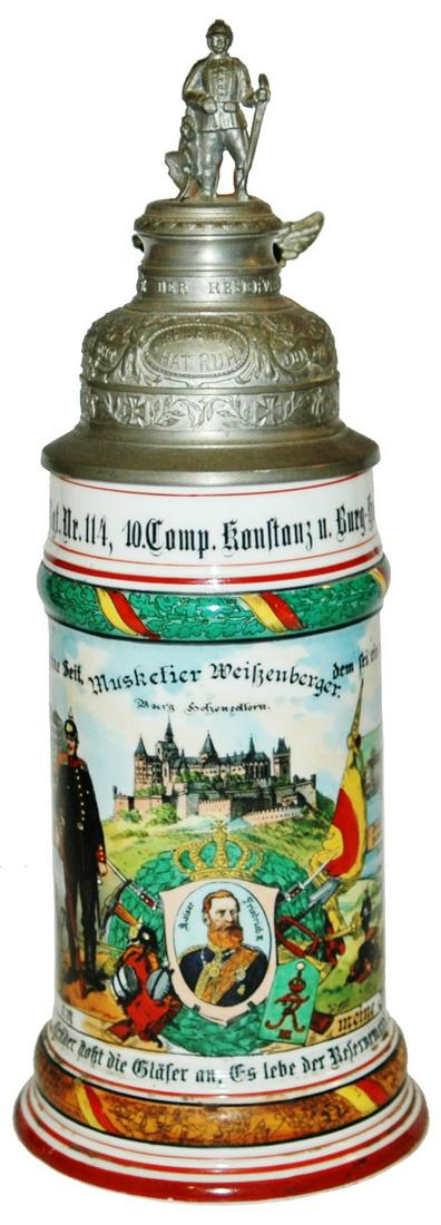 Regimental 6 Bad Inft Nr 114 Four Side Scene Stein (1 of 4)