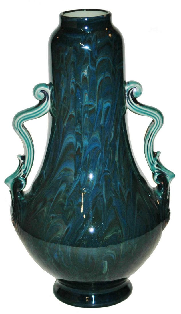 Rare Mettlach Experimental Glaze Design Vase (1 of 2)