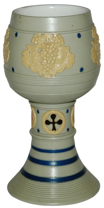 Mettlach Goblet Grape Design Bowl Card Suits Stem (1 of 1)