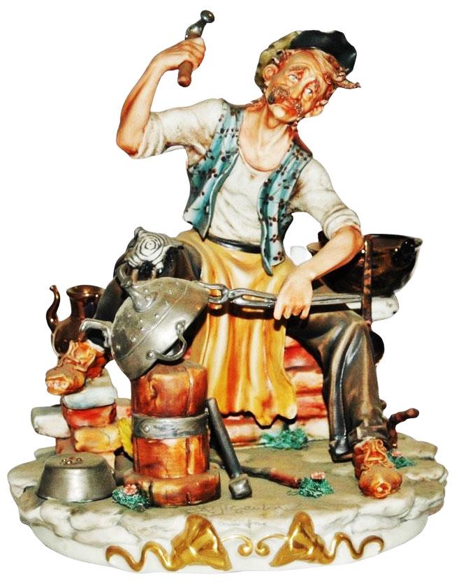 Capo-di-Monte Metal Worker Porcelain Figurine (1 of 2)