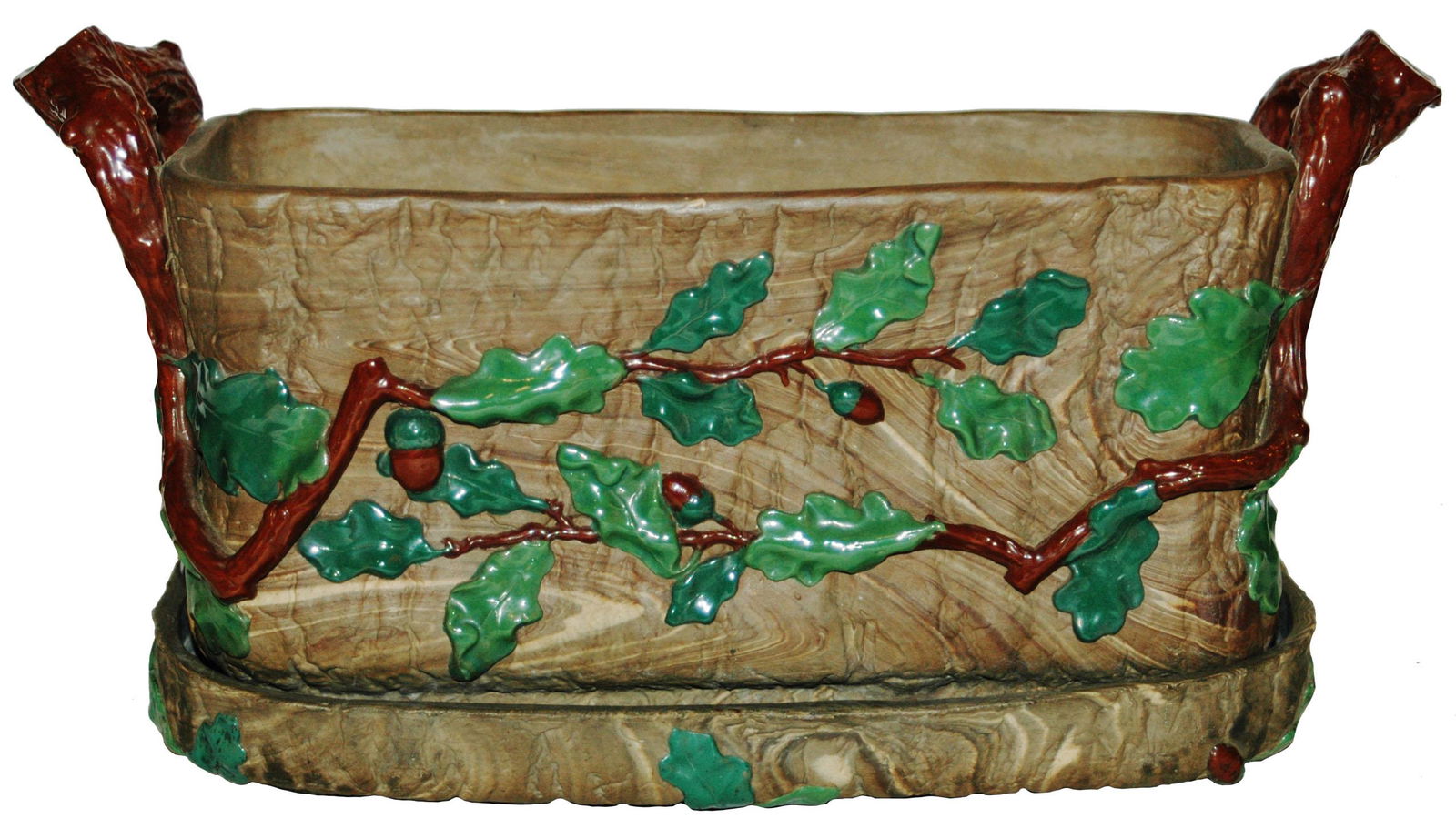 Mettlach Relief Planter w Matching Underplate (1 of 3)