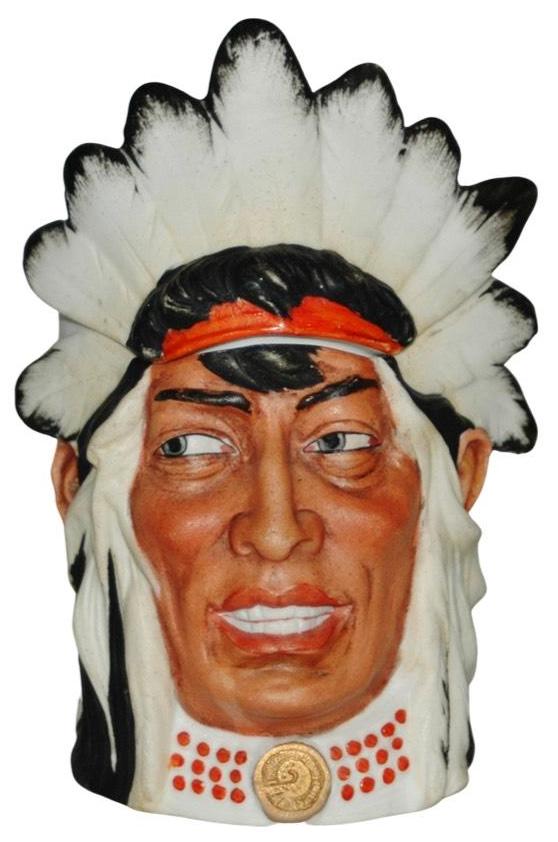 Bohne Indian Character  Porcelain Tobacco Jar (1 of 3)