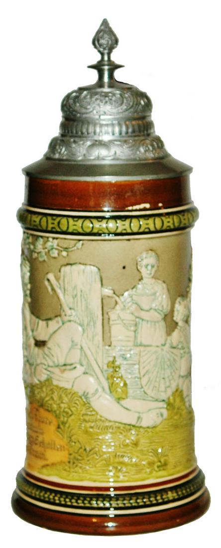 HR Man and Family at Well Pump Relief Stein (1 of 3)