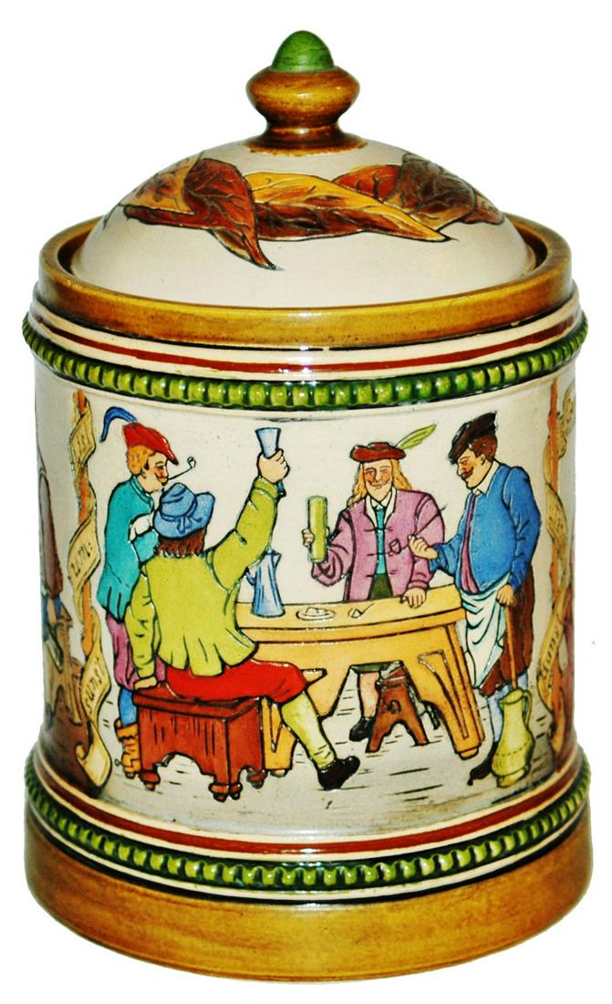 1L HR Etched Tobacco Jar w Drinking Scenes (1 of 4)