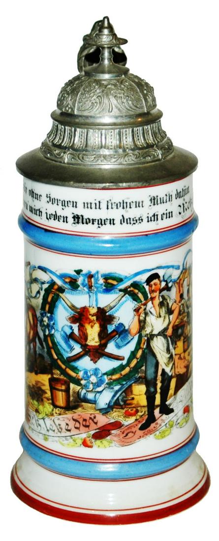 Occupational Butcher Shop Scenes Porcelain Stein (1 of 4)