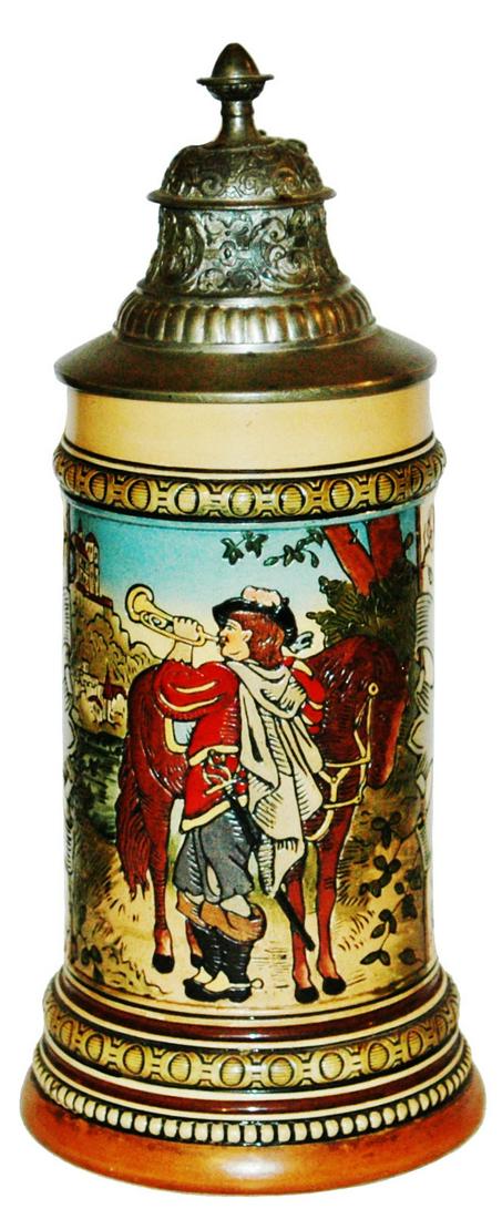 HR Trumpeter w his Horse Etched Stein (1 of 4)