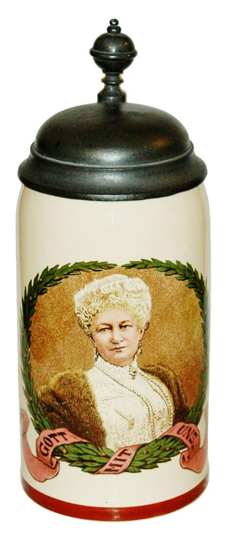 Mettlach Portrait of Kaisers Wife Stein (1 of 4)