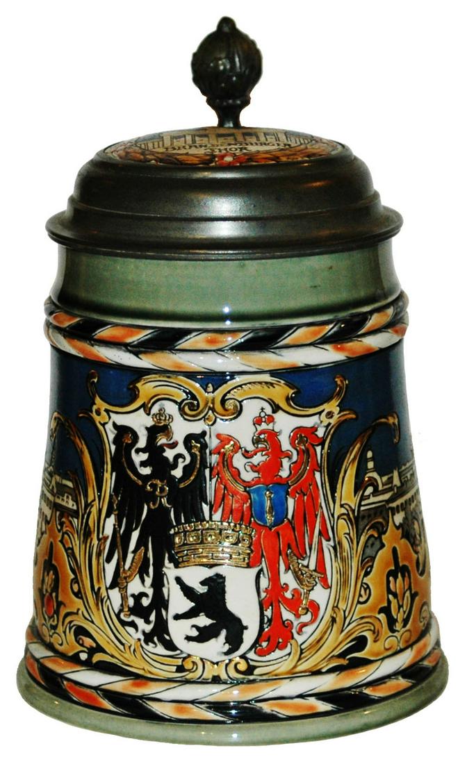 Mettlach Berlin Shield Stein, Berlin Gate Inlay (1 of 5)