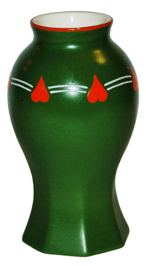 RARE Mettlach Art Nouveau Heart Design Vase (1 of 1)