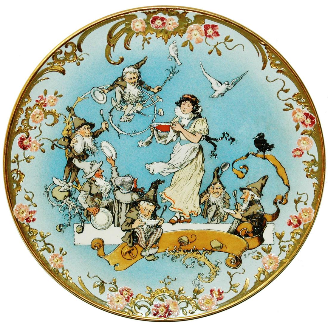 Mettlach Snow White & the 7 Dwarfs Schlitt Plaque (1 of 1)