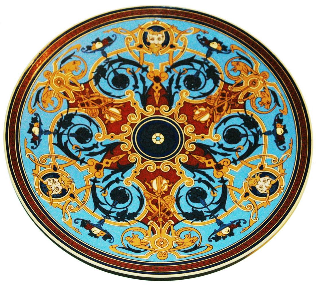 Rare Chromolith Method Mettlach Mosaic Plaque (1 of 1)