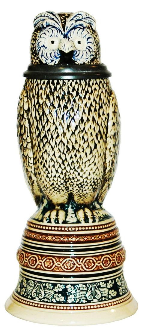 Owl on Rare Music Box Base Character Stein (1 of 4)