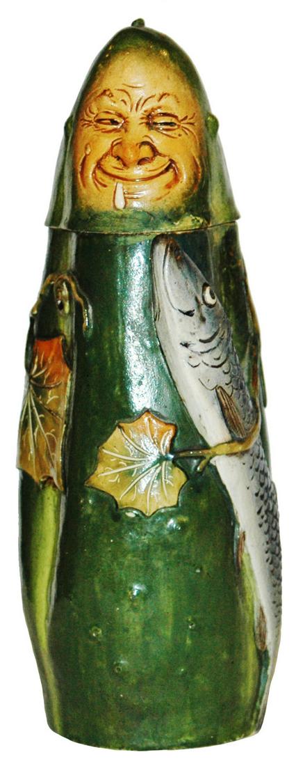 Happy Cucumber Pickle w Big Fish Character Stein (1 of 4)