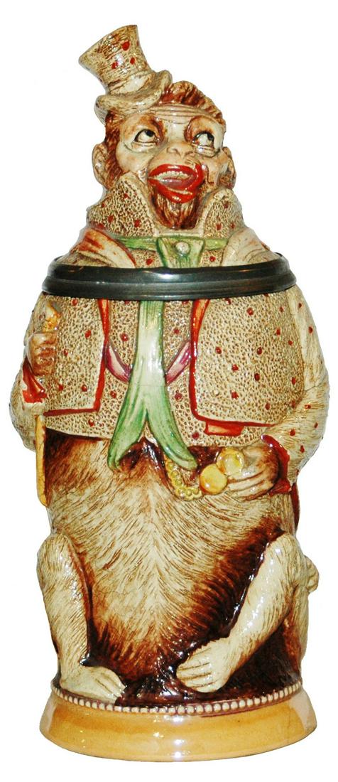 Monkey w Top Hat & Cane Diesinger Character Stein (1 of 4)