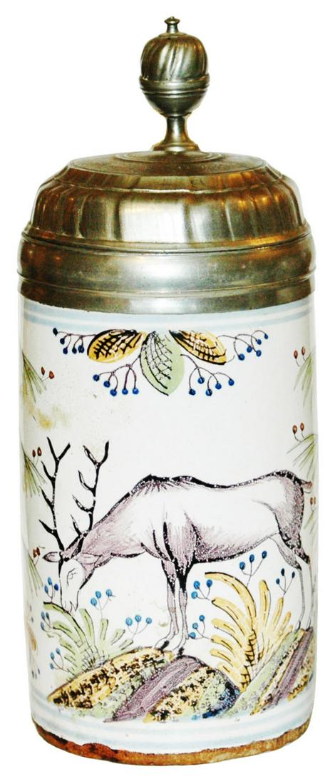 1L Bayreuth Large Stag Stein Dated 1717 (1 of 4)