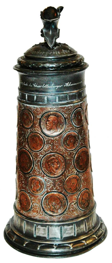 3L Copper Plated Coins Silverplate 1884 Stein (1 of 5)