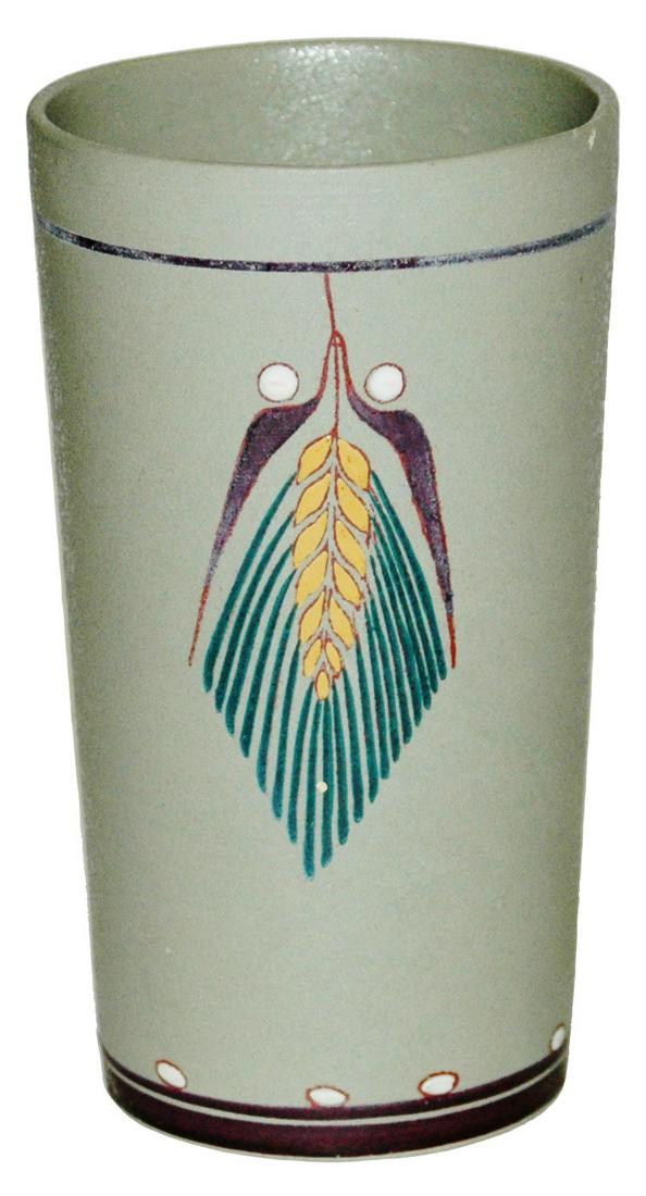 Mettlach Bavaria Wheat Design Beaker: Mettlach Bavaria #3081/401 POG 1/4L Beaker. Wheat design. Mint.