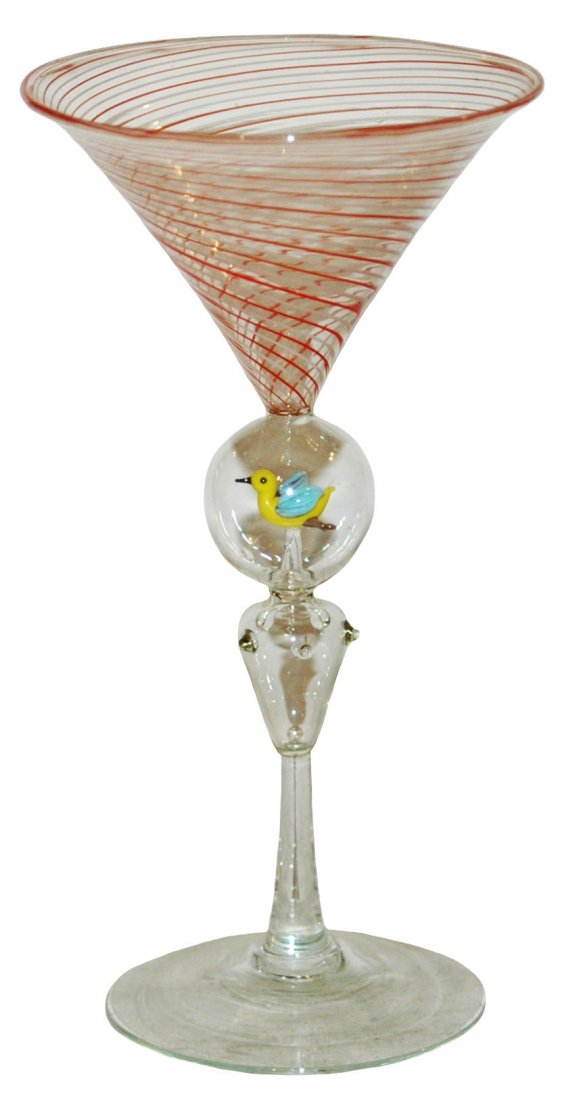 Bimini Threaded  Bowl Bubble stem w Bird inside (1 of 2)