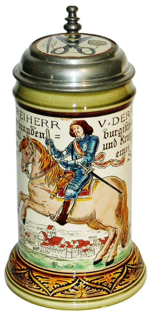 Mettlach Tailor Occupational Stein w Inlay Lid (1 of 5)