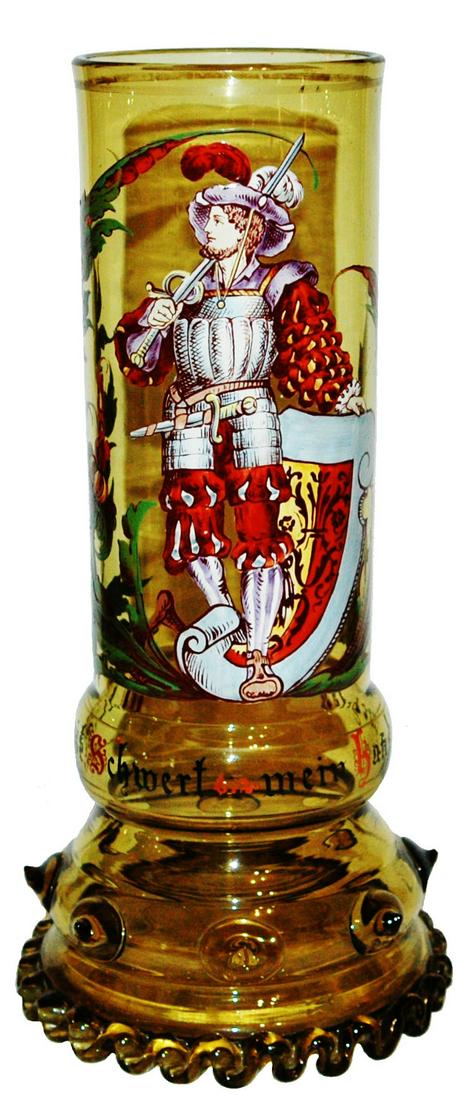 14" Landsknecht Glass Pokal w Prunts & Riggery (1 of 3)