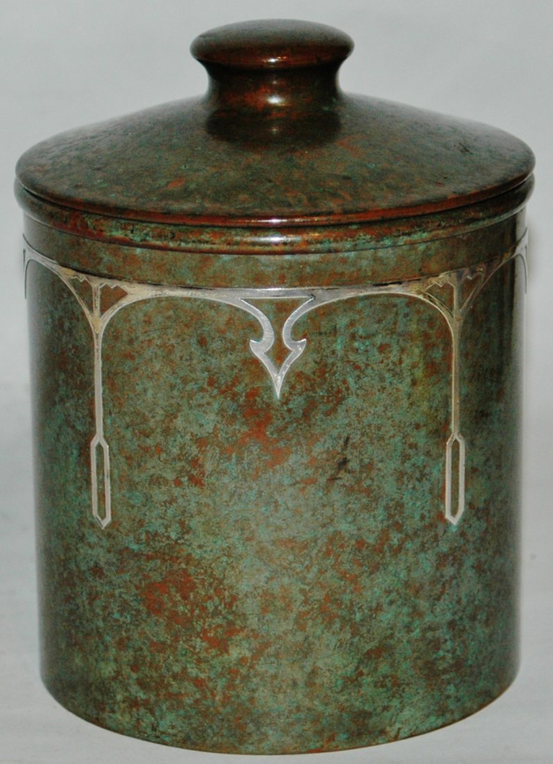 Sterling Silver Overlay Decorated Bronze Humidor (1 of 4)