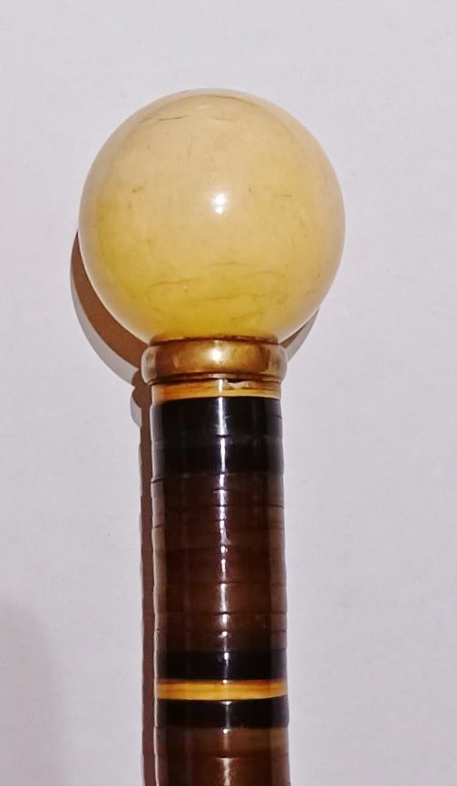 Antique Carved  Ball Cane Handle Walking Stick (1 of 2)