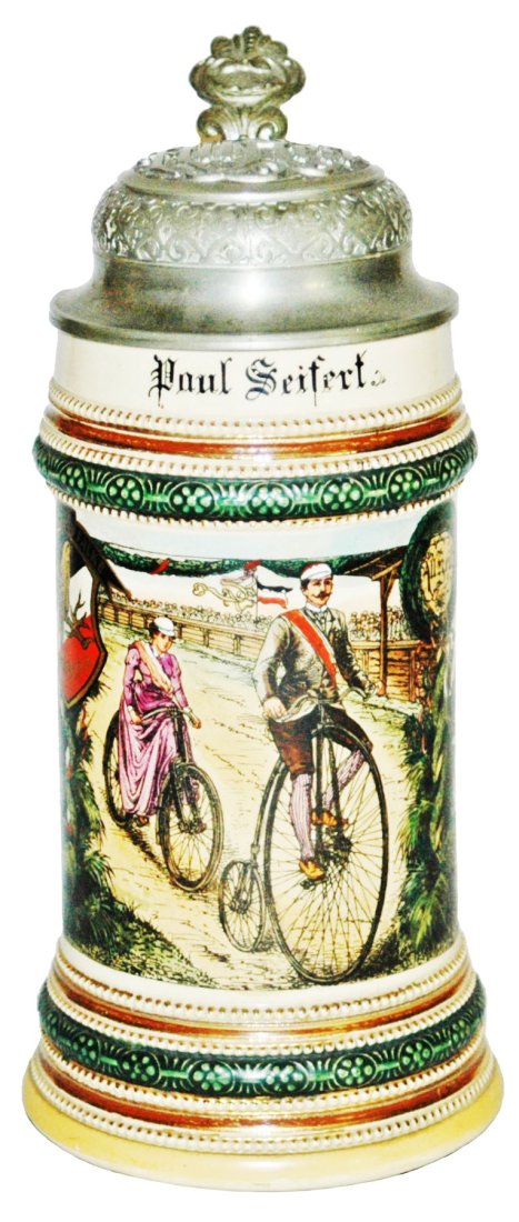 BicycleClub 1902 First Prize Stein w Relief Lid (1 of 5)