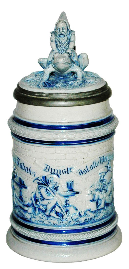 Dwarfs Drinking Stoneware Stein w 3D Dwarf Inlay (1 of 4)