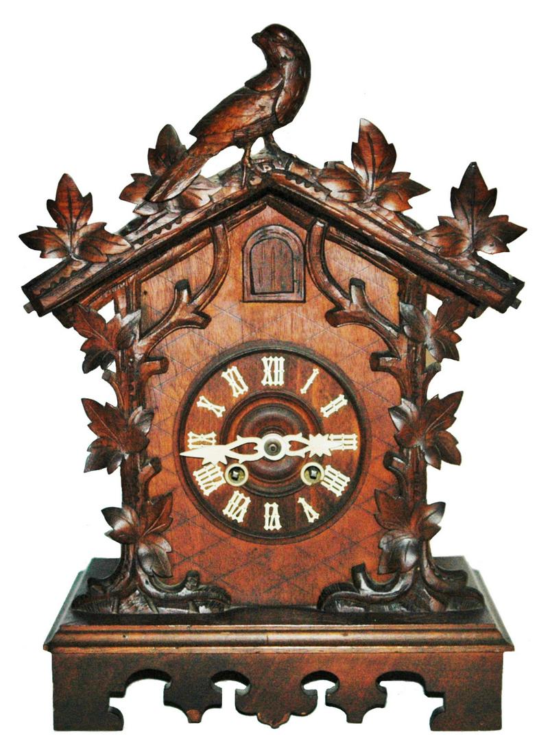 Black Forest Cuckoo Clock 17-1/2" Bird & Floral (1 of 6)