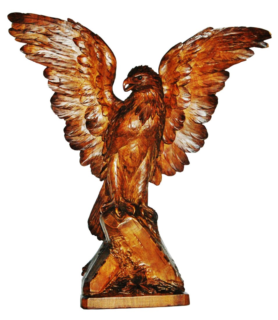 21-1/2" Carved Black Forest Open Wing Eagle (1 of 2)