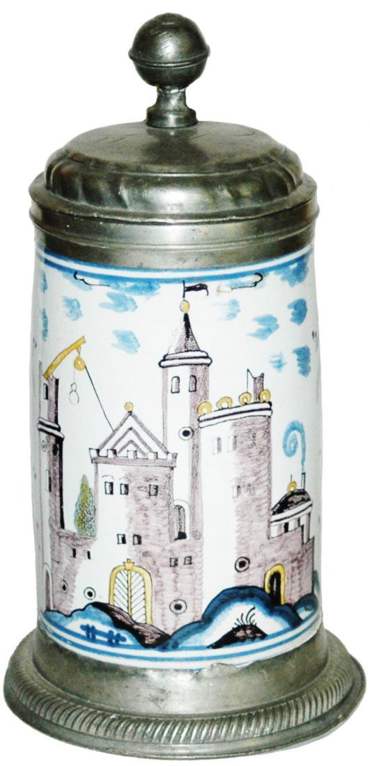 Bayreuth Building Scene Faience Stein c.1780 (1 of 4)