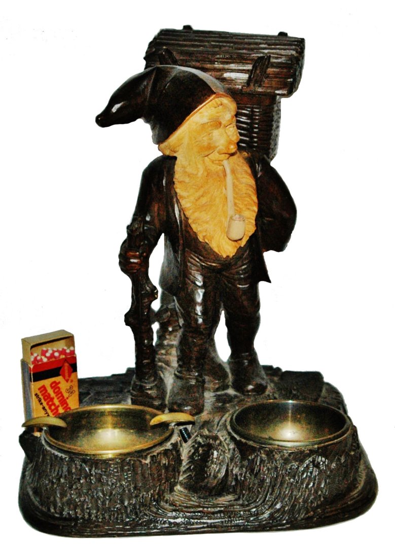 Black Forest Dwarf w Box, Match Holder & Ashtrays (1 of 3)