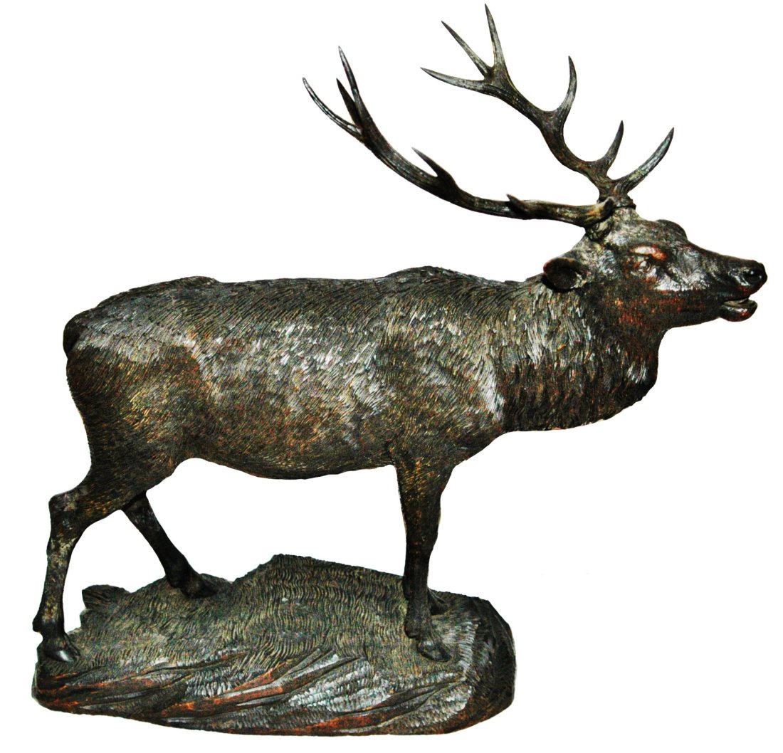 Black Forest Carved 16" Long Elk w Large Antlers (1 of 3)