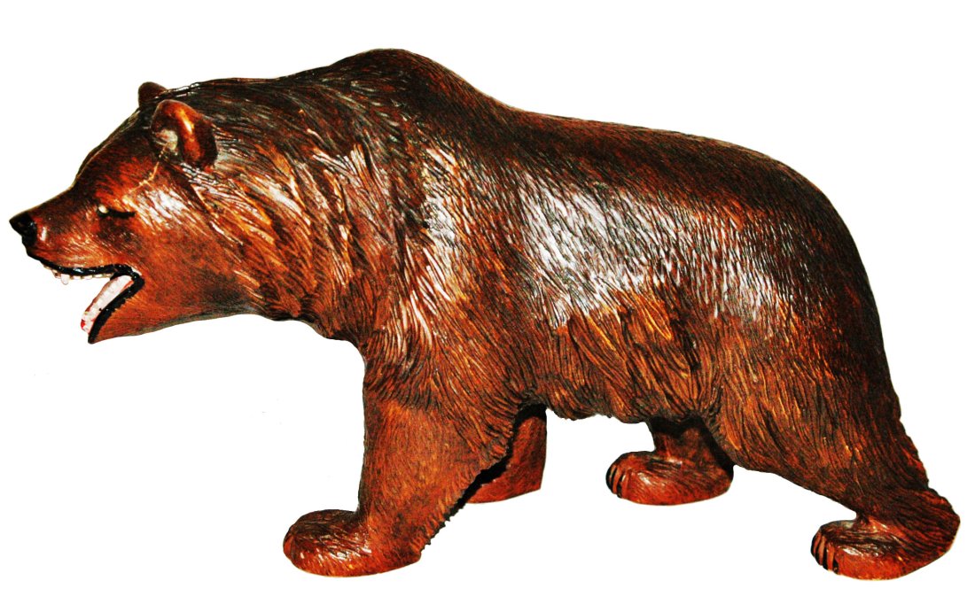 Carved Black Forest Walking Bear Figure (1 of 2)