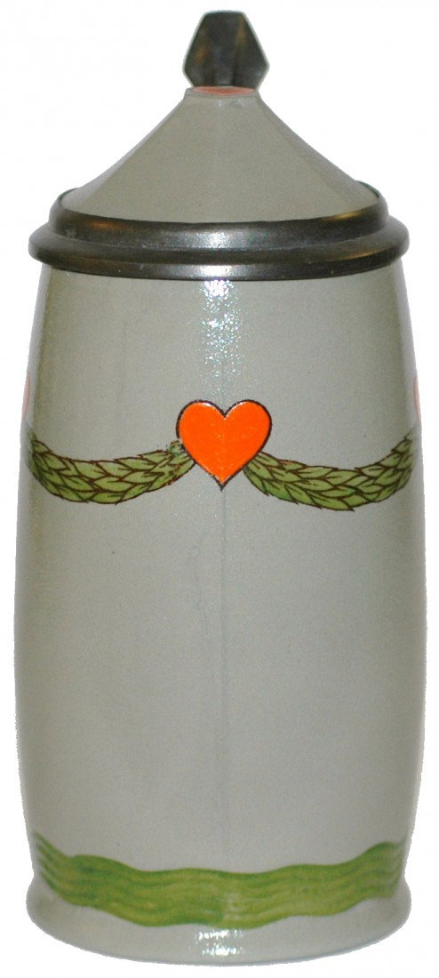 Mettlach #3079 POG 1/2L. Floral. Stein: Mettlach #3079 POG 1/2L. Floral.